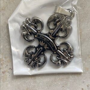 NEW Deep Gray Cross Pendant engraved “forever love”